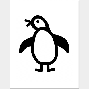 Cute Animals Minimal Penguin Portrait Posters and Art